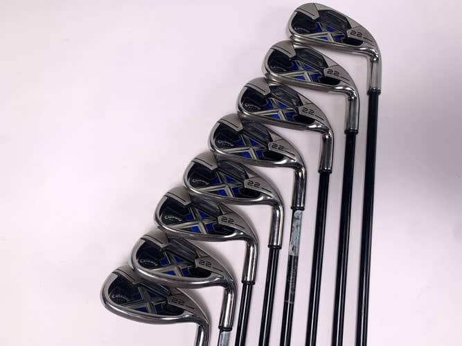 Callaway X-22 Iron Set 5-PW+SW+LW 65g Senior Graphite Mens RH Midsize +1''