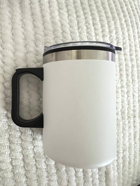 14oz. White Double Wall SS / PP Campfire Mug with Clear Lid tumbler coffee mug bottle  (New)