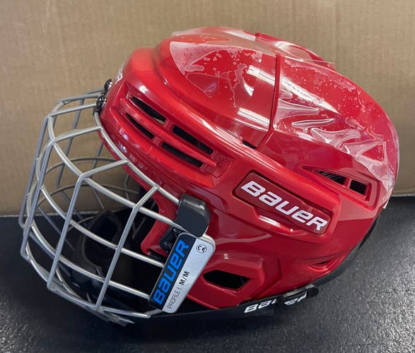 NEW Bauer IMS 5.0 Helmet Combo Red Medium