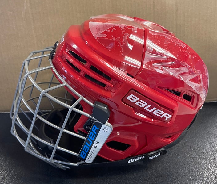 NEW Bauer IMS 5.0 Helmet Combo Red Medium