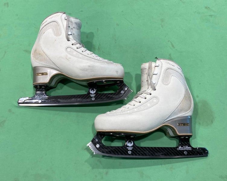 Used EDEA Ice Fly Figure Skates Size 5 | John Wilson Phoenix Gold Steel