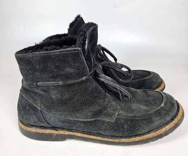 BIRKENSTOCK BAKKI Black Suede Shearling Lined Ankle Boots Womens Size: 41 / 10