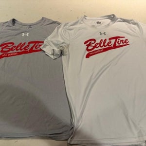 2 Belle Tire Michigan Hockey Under Armour Short Sleeve T Shirts Size Mens Medium
