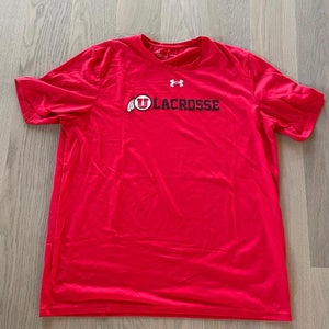 Red Large Men's Under Armor Utah Lacrosse Shirt