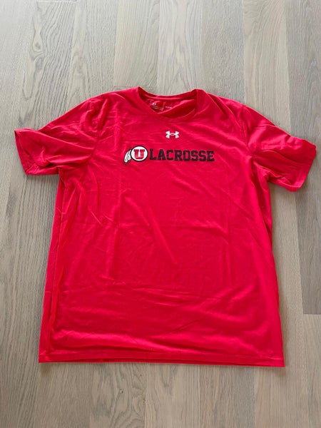 Red Large Men's Under Armor Utah Lacrosse Shirt