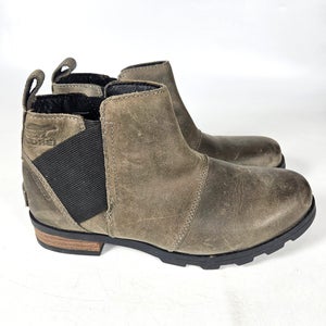 Sorel Emelie Boots Waterproof Leather Chelsea Ankle Womens Size 6.5 Brown