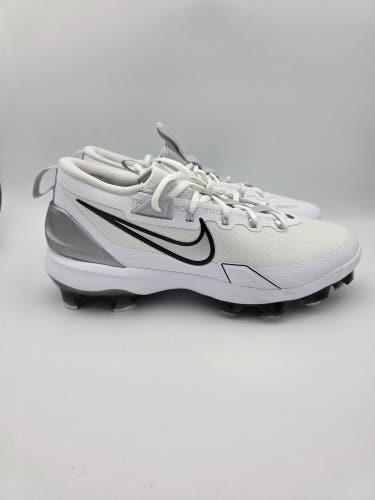Nike Force Trout 9 Elite MCS 'White Black Metallic Silver' Baseball Cleats Men's Size 11.5