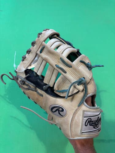 White Rawlings Heart of the Hide R2G LH First Base Baseball Glove 12.5"