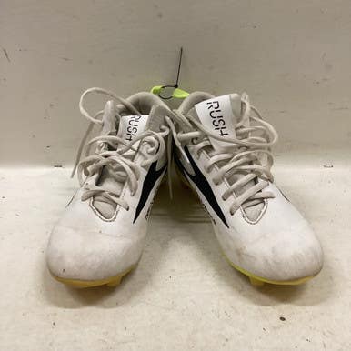 Used New Balance LAX Cleats Boys White And Optic Yellow Junior 04.5 11725-S000490496