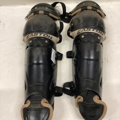 Used Easton SHINGUARDS SZ YTH Catchers Leg Guards Black Youth 11725-S000490541