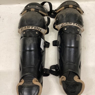 Used Easton SHINGUARDS SZ YTH Catchers Leg Guards Black Youth 11725-S000490541