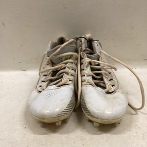 Used Warrior LAX Cleats Mens White And Optic Yellow Senior 9.5 11725-S000490225