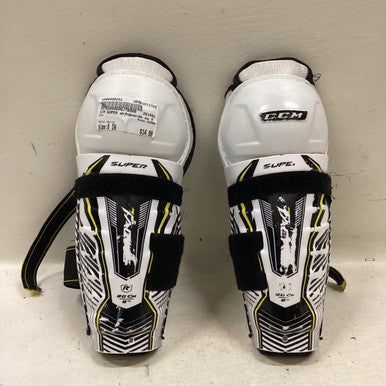 Used CCM SUPER Junior Shin Guards White 8" 11725-S000490252