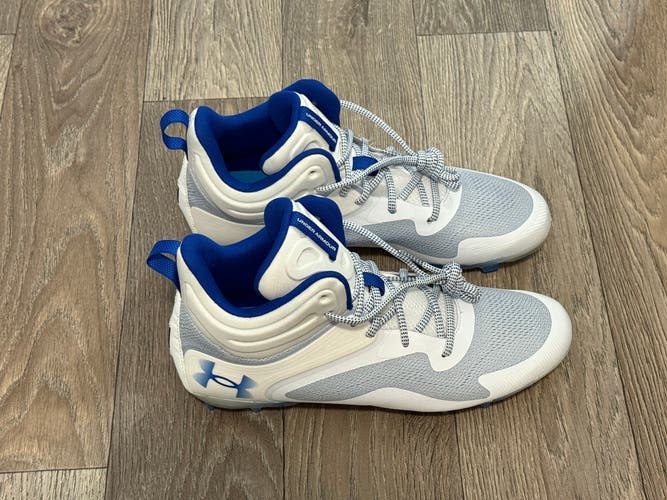 Under Armour Command MC Mid Lacrosse Cleats Blue/White 3025639-102 men’s Sz 10.5
