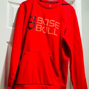 Red Men's Small Under Armour Sweatshirt (Used)