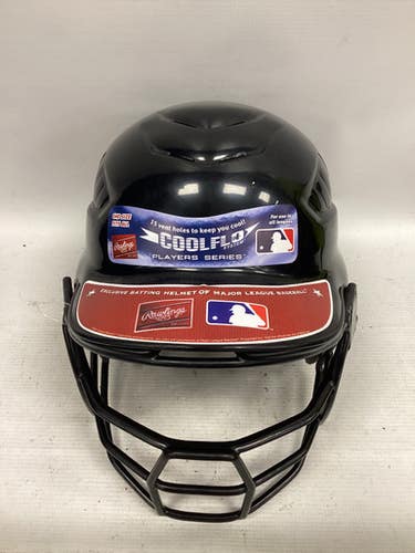 Used Rawlings COOLFLO Batting Helmet w/Mask Black MD 11851-S000036945