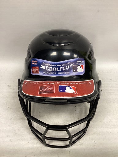 Used Rawlings COOLFLO Batting Helmet w/Mask Black MD 11851-S000036945