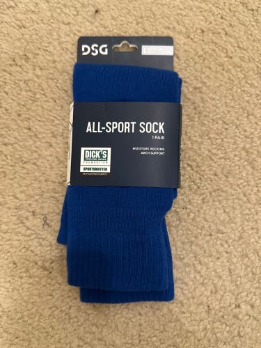 Royal Blue Adult Unisex Large DSG Socks (New)