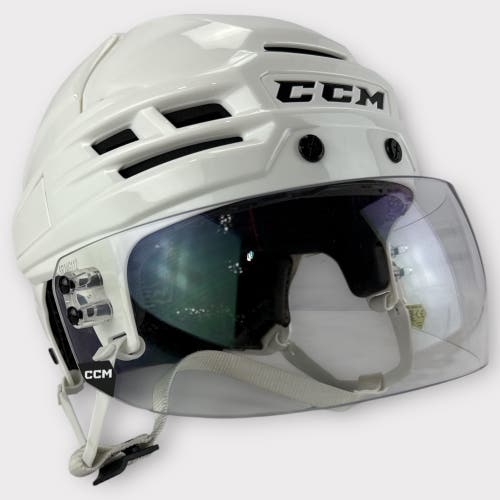 Pro Stock Used Medium White CCM Super Tacks Helmet