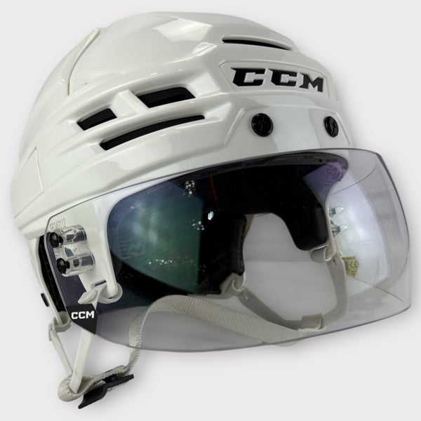 Pro Stock Used Medium White CCM Super Tacks Helmet