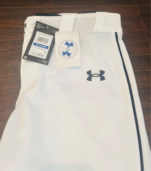 White Men's XL Youth Under Armour Game Pants (New)