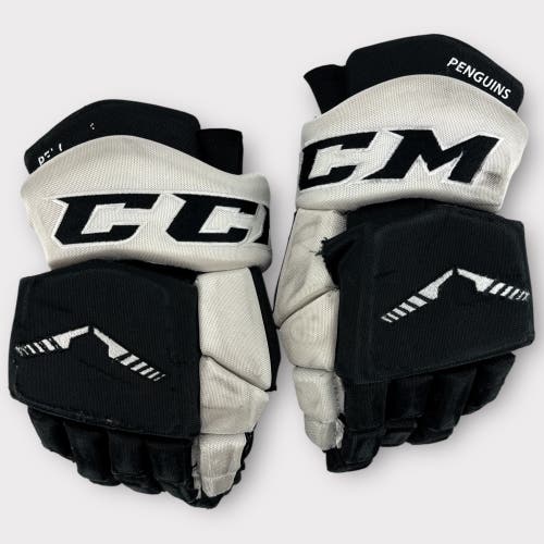 Pro Stock Used 14" CCM HGTK Tacks Wilkes-Barre/Scranton Pittsburgh Penguins Hockey Gloves