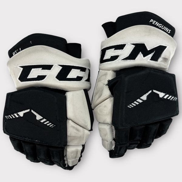 Pro Stock Used 14" CCM HGTK Tacks Wilkes-Barre/Scranton Pittsburgh Penguins Hockey Gloves