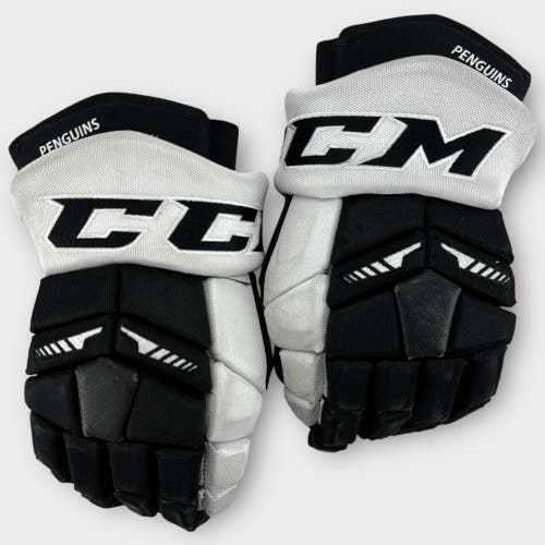 Pro Stock Used 14" CCM HGTK Tacks Wilkes-Barre/Scranton Pittsburgh Penguins Hockey Gloves