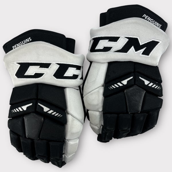 Pro Stock Used 14" CCM HGTK Tacks Wilkes-Barre/Scranton Pittsburgh Penguins Hockey Gloves