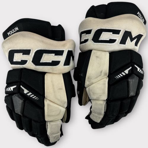 Pro Stock Used 14" CCM HGTKXP Tacks Wilkes-Barre/Scranton Pittsburgh Penguins Hockey Gloves