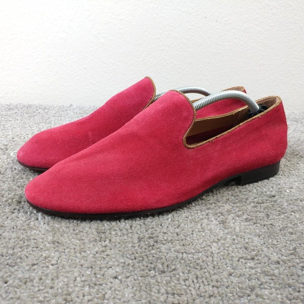 Sam Edelman Bryan Mens 7.5 Dress Shoes Red Suede Leather Slip On