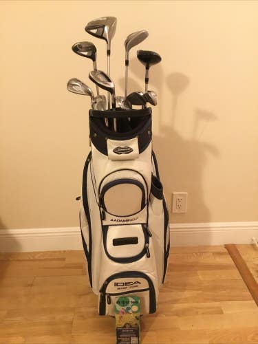 Adams Ladies Idea A12 OS Full Set (D, 3W, 5W, 7W, 6H, 7-PW-SW) & Cart Bag (READ)