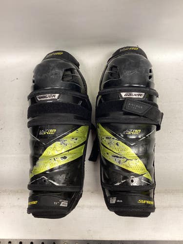 Used Bauer SUPREME ULTRASONIC Junior Shin Guards Black 11" 11851-S000036929