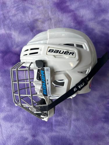 White Medium Bauer IMS 5.0 Helmet (Used)