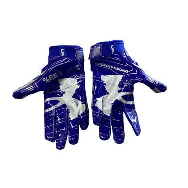 Used Under Armour FOOTBALL GLOVE FB Gloves Royal Blue SM 11760-S000081027