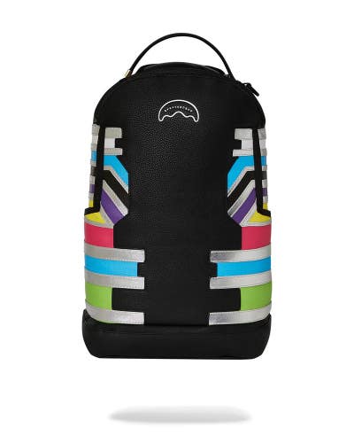 Sprayground Side Shifter Backpack PVC Trim Faux Leather Travel Laptop Bag DSB110