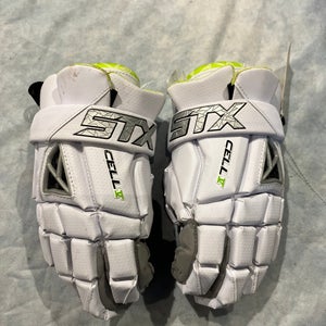 White STX Cell V Lacrosse Gloves Medium (Used)