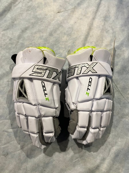 White STX Cell V Lacrosse Gloves Medium (Used)