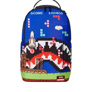 Sprayground Tetris Spaceship Dlxsr Backpack Graphic Print Laptop Bag DSB107