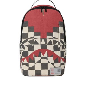 Sprayground Met Checkboard Tunic Backpack Ruby Red Travel Laptop Bag DSB100