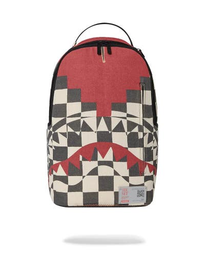 Sprayground Met Checkboard Tunic Backpack Ruby Red Travel Laptop Bag DSB100