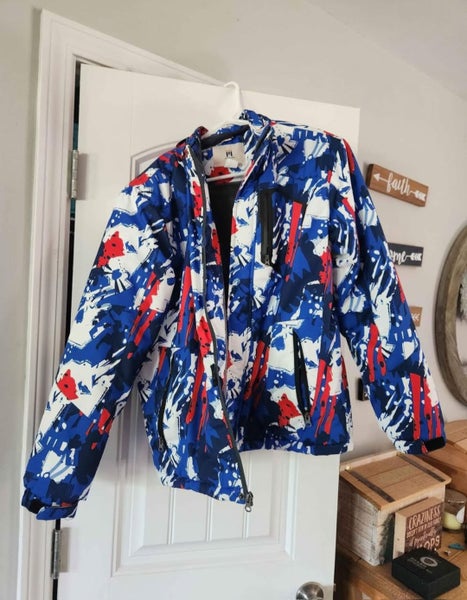 Red white and blue graffiti Unisex Youth XL Jacket (Used)