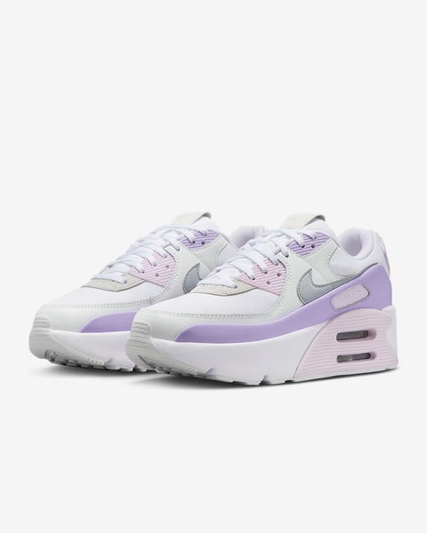 Nike Air Max 90 LV8 FD4328-113 Women's White Hydrangeas Platform Shoes aaNKE75