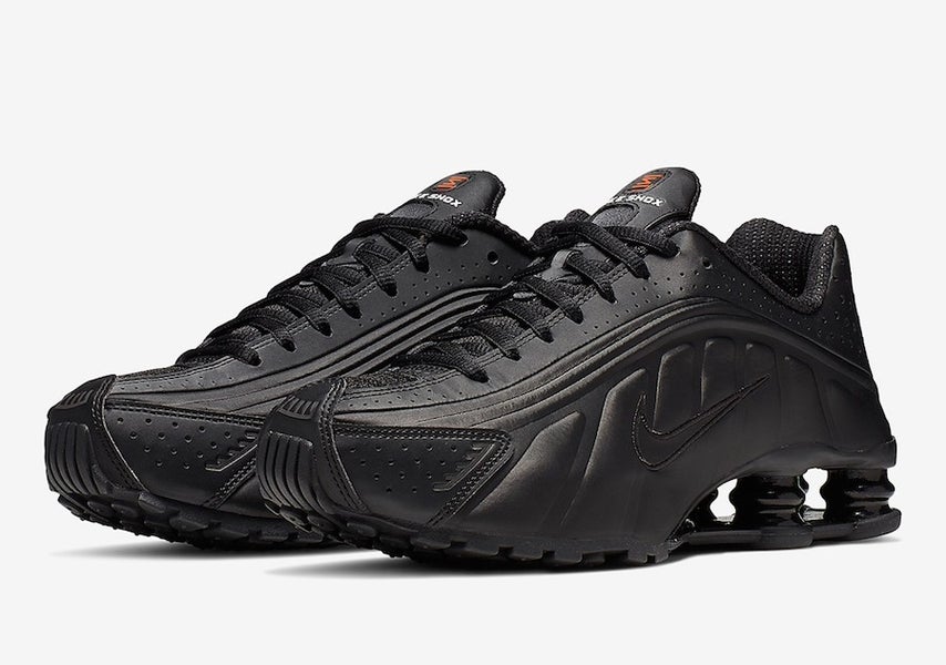 Nike Shox R4 AR3565-004 Sneakers Women's Black Leather Running Shoes aaNKE89