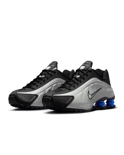 Nike Shox R4 AR3565-006 Womens US 3 Metallic Silver Black Running Shoes aaNKE323