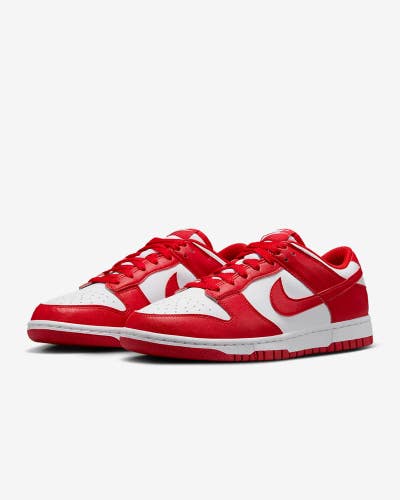 Nike Dunk Low Next Nature DD1873-116 Women's 85 White Red Leather Shoes aaNKE411
