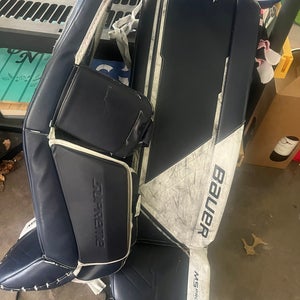 Blue Used 34" Senior Bauer Supreme M5 Pro Goalie Leg Pads