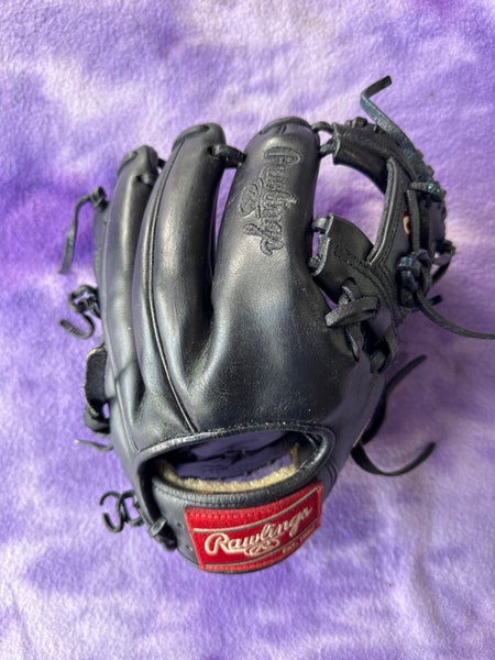 Black Rawlings Pro Preferred RH Infield Baseball Glove 11.5" (Used)