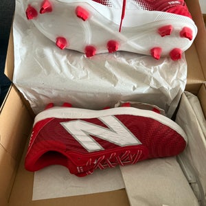 Red Men's Size M 12.0 (W 13.0) Adult New Balance 4040v7 Low Top Molded Cleats (New)