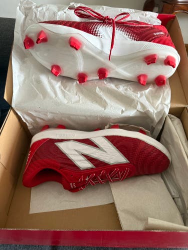 Red Men's Size M 12.0 (W 13.0) Adult New Balance 4040v7 Low Top Molded Cleats (New)